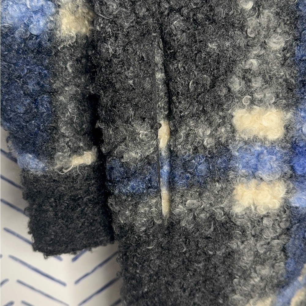 NWOT Anthropologie RD Style Eva Blue Black Plaid Boucle Shirt Jacket Size Small - Picture 10 of 14